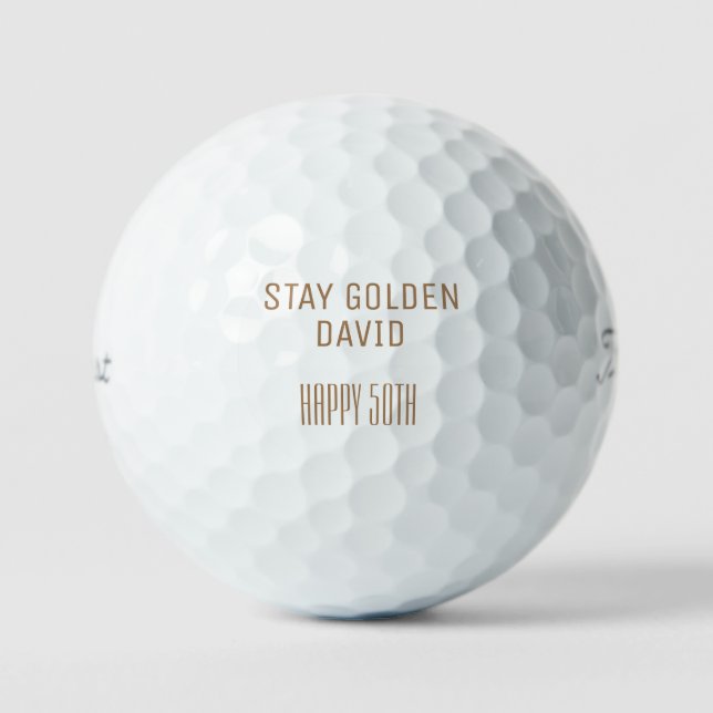 Stay Golden Custom Titleist Pro V1 Golf Balls (Front)