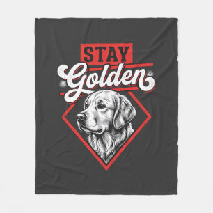 Stay Golden Golden Retriever Dog Fleece Blanket