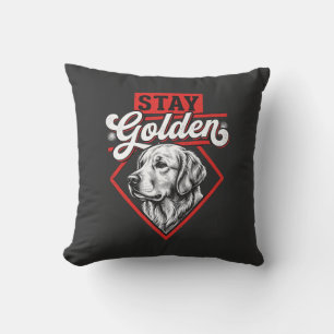 Stay Golden Golden Retriever Dog Throw Pillow