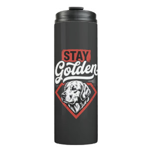 Stay Golden Golden Retriever Retro Dog Thermal Tumbler