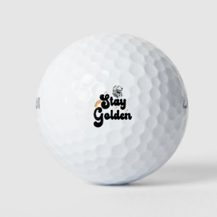 Stay Golden Groovy Retriever Dog Animal Pet Lover Golf Balls