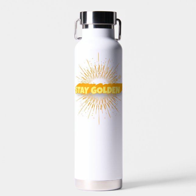 Stay Golden – Motivational Sunshine Quote Bottle (Front)