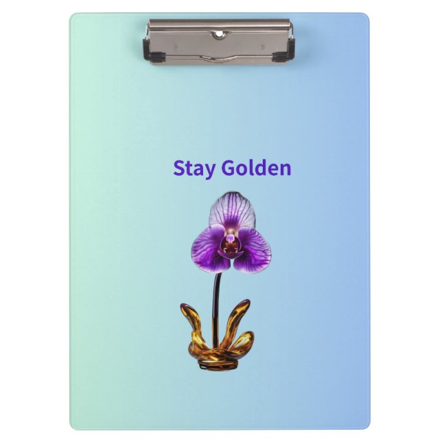 Stay Golden Orchid Clipboard (Front)