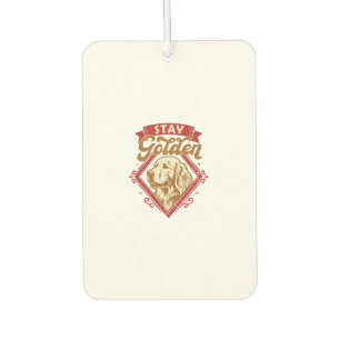 Stay Golden Retriever Dog Red Diamond_1 Air Freshener