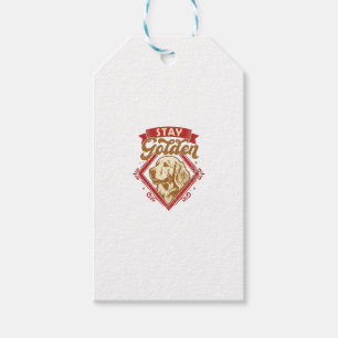 Stay Golden Retriever Dog Red Diamond_1 Gift Tags