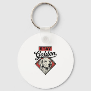 Stay Golden Retriever Vintage Dog Vector Design_1 Keychain