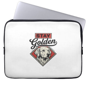 Stay Golden Retriever Vintage Dog Vector Design_1 Laptop Sleeve