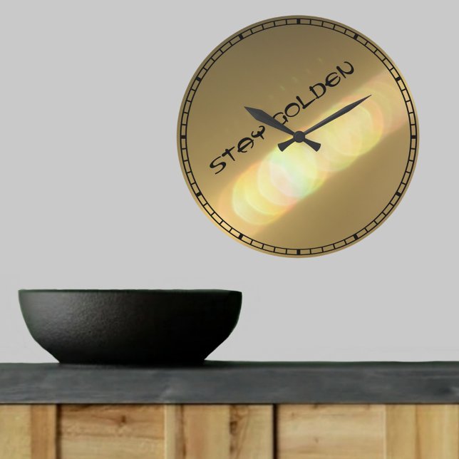 Stay Golden with Refracted Gold Light Customizable Large Clock (Creator Uploaded)