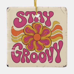 Stay Groovy Ceramic Ornament