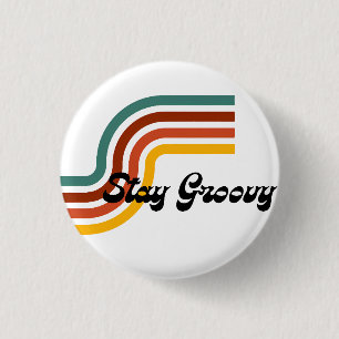 Stay Groovy Custom-Cut Vinyl Sticker 1 Inch Round Button