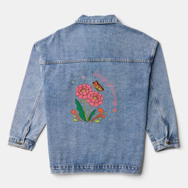 Stay groovy denim jacket (Back)