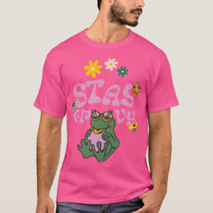 Stay Groovy Disko Party Hippie Frog T-Shirt