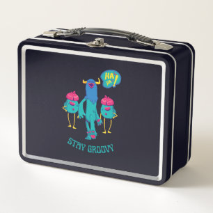 stay groovy everywhere, funny kids in school metal lunch box