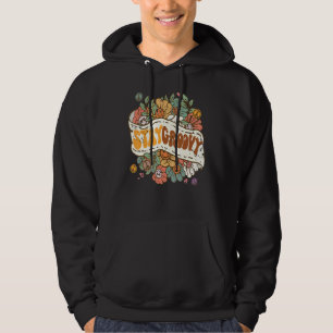 Stay Groovy Positive Mind Happy Life Retro Sunflow Hoodie
