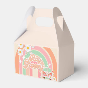 Stay Groovy Rainbow Hippie 70's birthday Favor Box