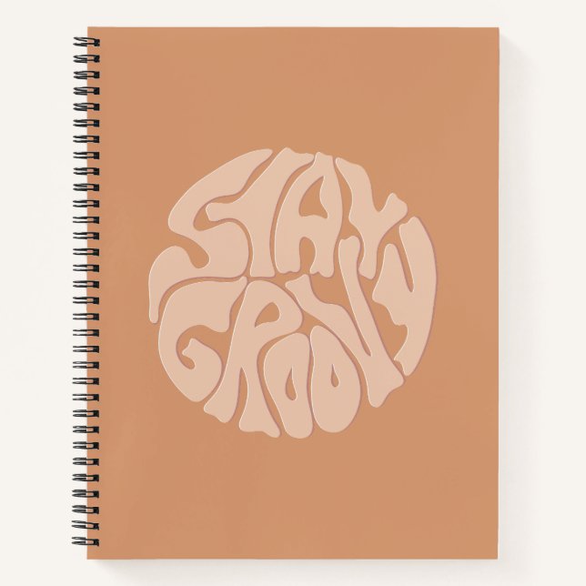 Stay Groovy Retro Beige Notebook (Front)