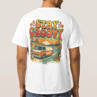Stay Groovy Retro Van Sunset T-Shirt