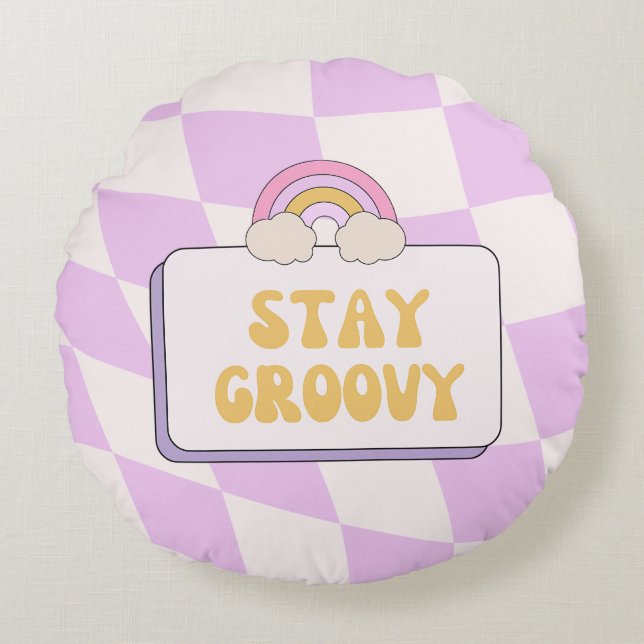 Stay Groovy Round Pillow (Front)