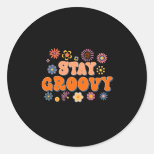 Stay Groovy sublimation Classic Round Sticker