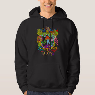 Stay Groovy Vintage 70s Vibe Mushroom Fairy Hippie Hoodie