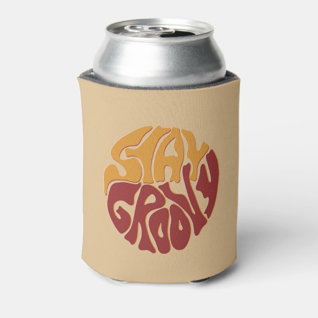 Stay Groovy with a Splash of Red and Yellow Can Cooler (Can Back)
