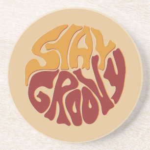 Stay Groovy with a Splash of Red and Yellow Coaster