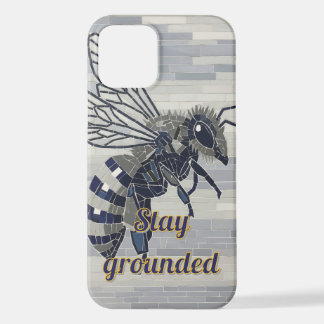 Stay Grounded Bee Mosaic Gray Slate Art Case