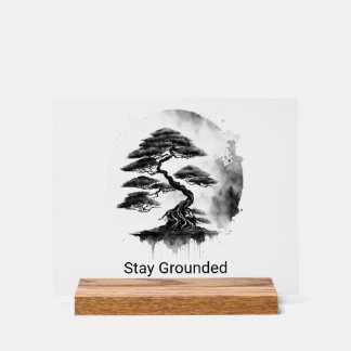 Stay Grounded Estilo Minimalista en Tinta Negra
