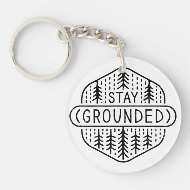Stay grounded mindfulness practice grounding keychain (Front)