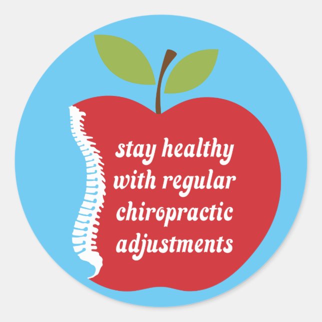 Stay Healthy (Apple) Chiropractic Stickers (Front)