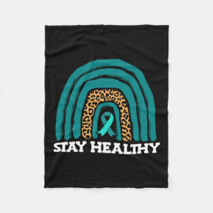 Stay Healthy National Stress Awareness Month Ribbo Fleece Blanket