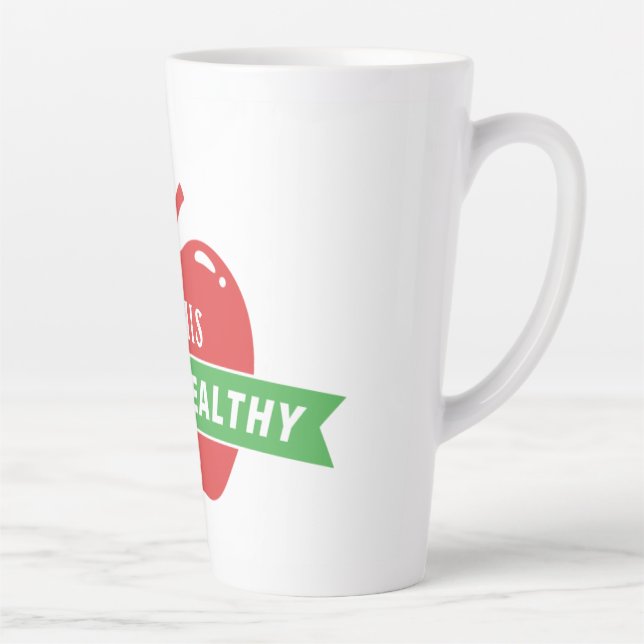 Stay Healthy Red Apple Latte Mug (Right)