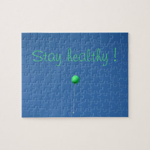 Stay healthy with green balloon in the sky jigsaw puzzle