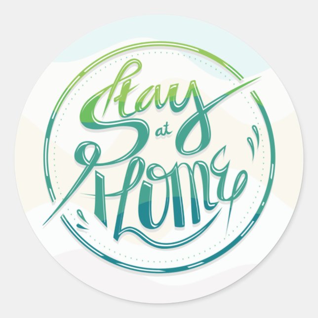 Stay Home Classic Round Sticker (Front)