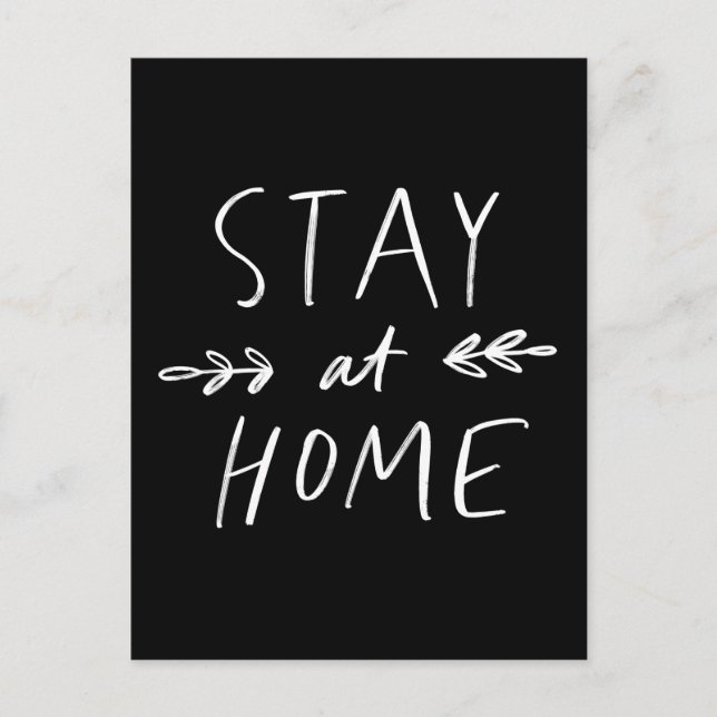 Stay Home | Hand Drawn Font Postcard (Front)