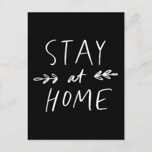 Stay Home   Hand Drawn Font Postcard