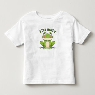 Stay Hoppy – Cute Smiling Frog Illustration Toddler T-shirt