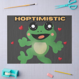 Stay Hoptimistic Cute Frog Pun Funny Frog Lover Gi Tissue Paper