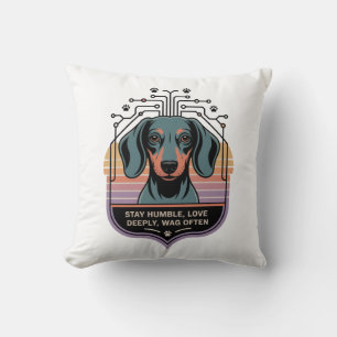 Stay Humble, Love Deeply, Wag Often Throw Pillow
