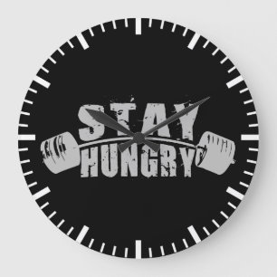 Stay Hungry - Bodybuilding Workout Motivational Large Clock