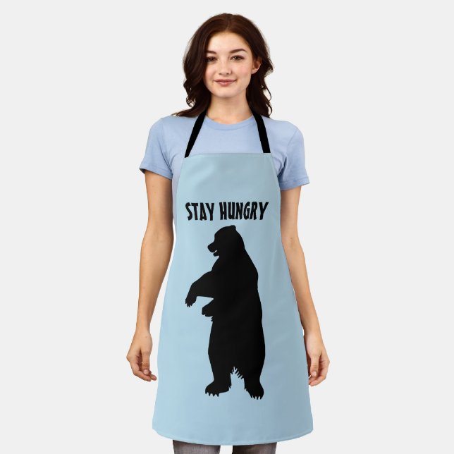 STAY HUNGRY GRIZZLY BEAR KITCHEN Apron FOR MOM  (Worn)