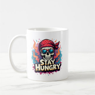 Stay Hungry Skull Bandana Hustler Graphic Tee Coffee Mug