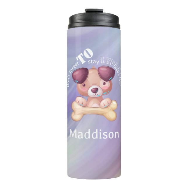 Stay Hydrated Cute Dog Marble Name Thermal Tumbler (Front)