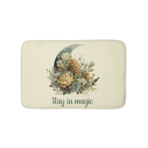 Stay in Magic Winter Moon Design Bath Mat