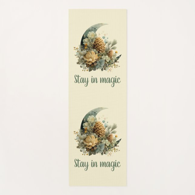 Stay in Magic Winter Moon Design Yoga Mat (Front)