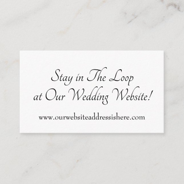Stay in the Loop Wedding Website Enclosure Cards (Front)