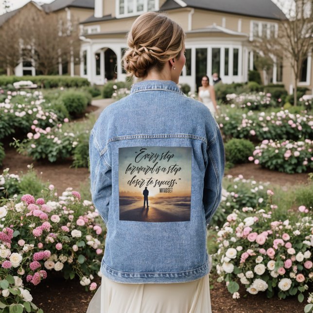 Stay Inspired – Motivational & Uplifting Designs Denim Jacket (Wedding Back)