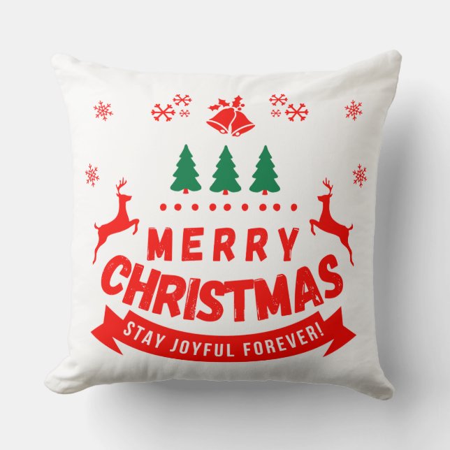 Stay Joyful Forever Throw Pillow (Front)
