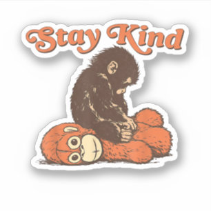 Stay Kind Baby Monkey Punch Plush CuteFunny animal