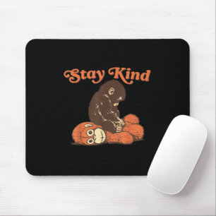 Stay Kind Baby Monkey Punch Plush CuteFunny animal Mouse Pad